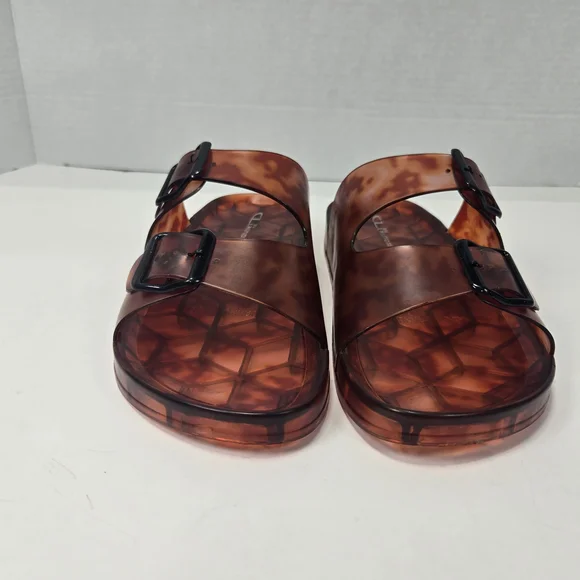 CL by Laundry Jaylen Translucent Tortoise Shell Slip-on Jelly Slide Sandals Sz 7 - Picture 5 of 14